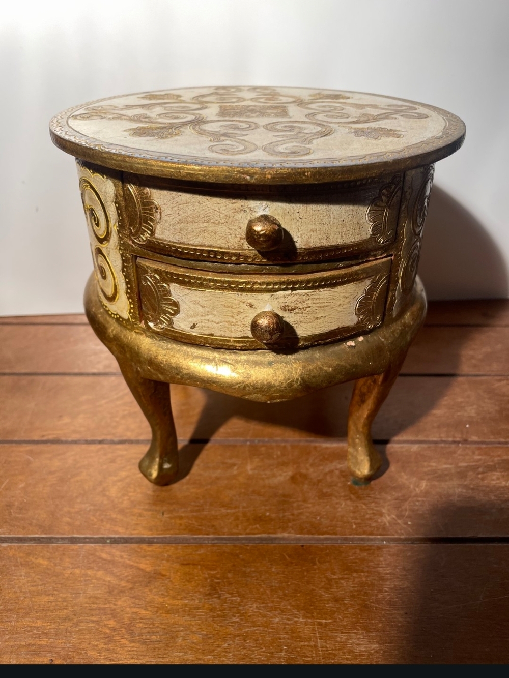 Vintage Italian Gold Jewelry Box With Drawers